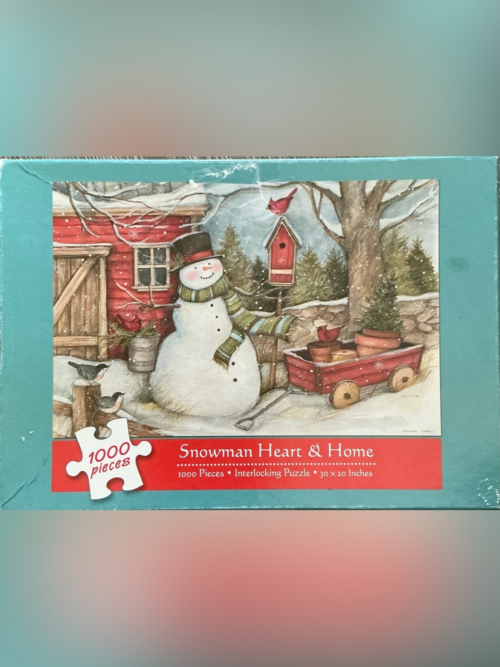 Current “Snowman Heart & Home” 1000 piece puzzle